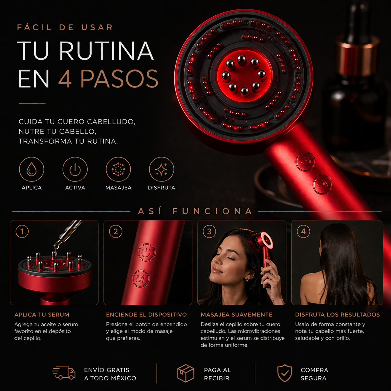 HairPulse Max |Cepillo masajeador