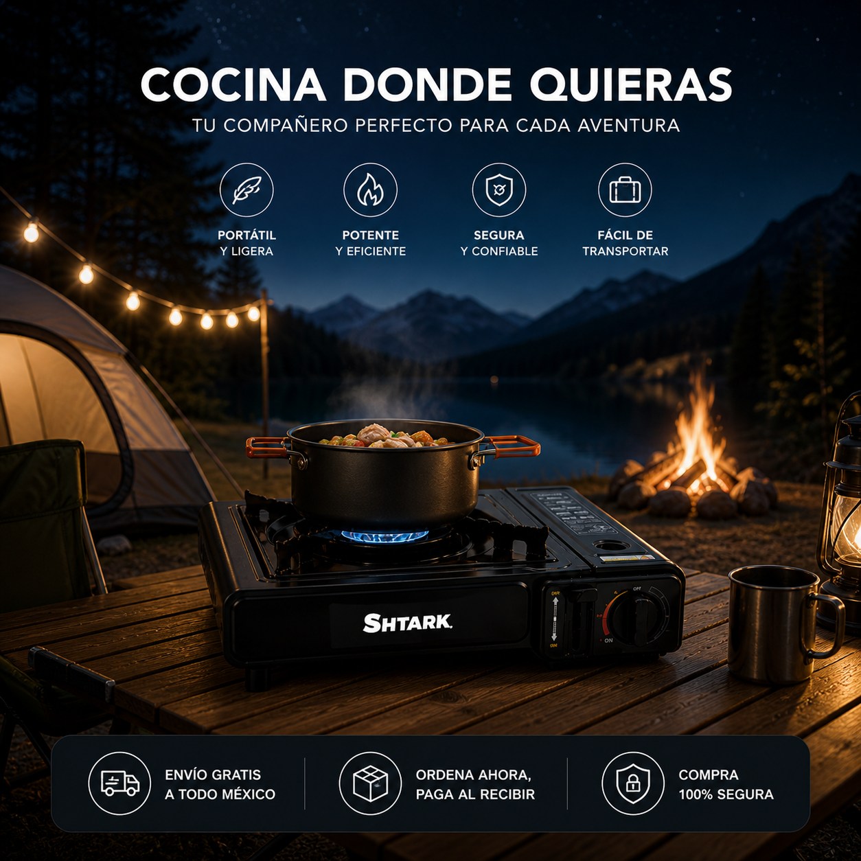 SHTARK | Parrilla Estufa Portátil