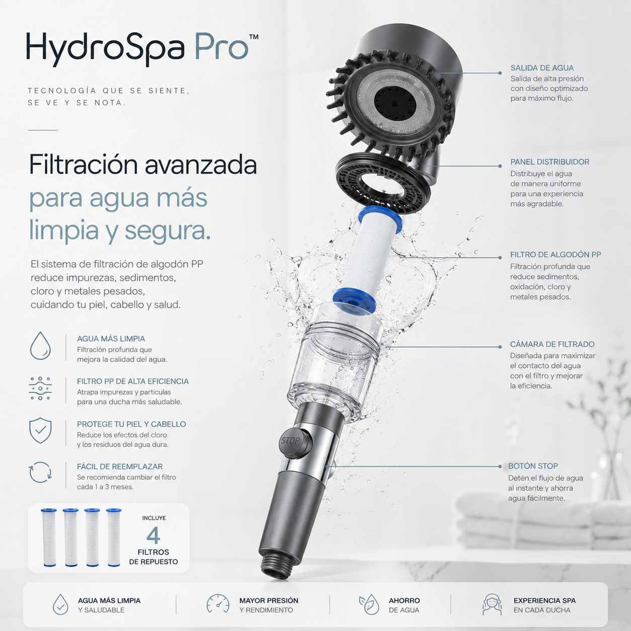HydroSpa Pro™ | Agua Más Limpia. Mayor Presión. Relajación Total.