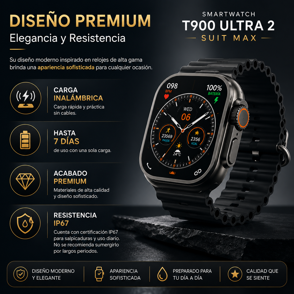Smartwatch T900 Ultra 2 Suit Max | Tecnología Premium en Tu Muñeca