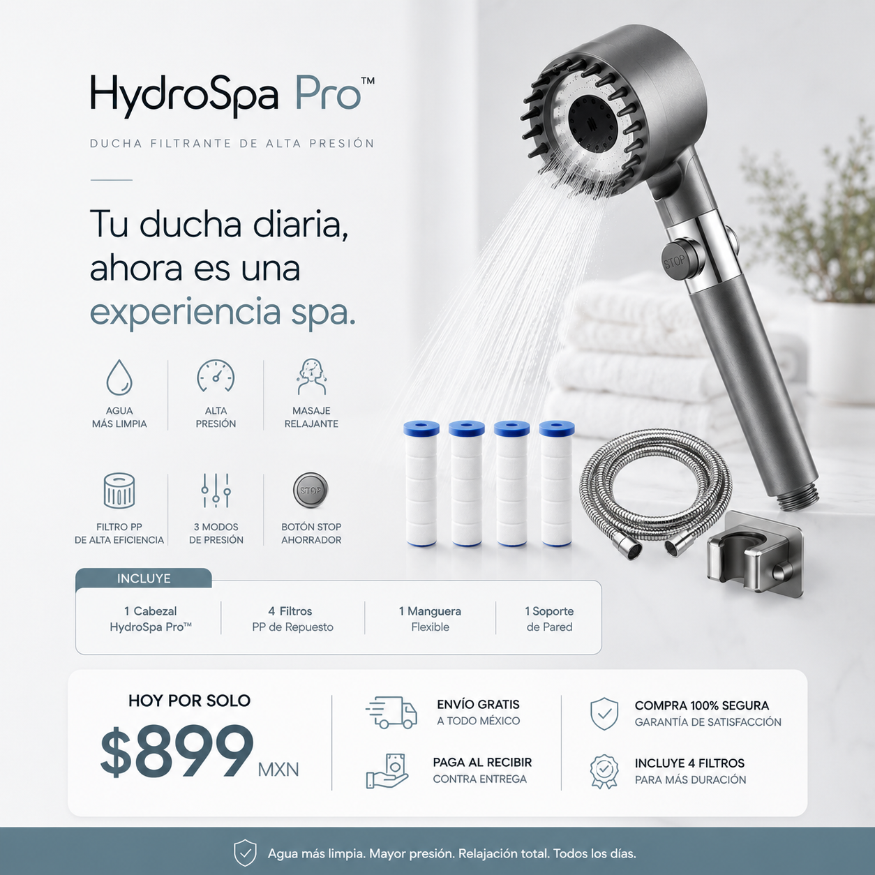 HydroSpa Pro™ | Agua Más Limpia. Mayor Presión. Relajación Total.