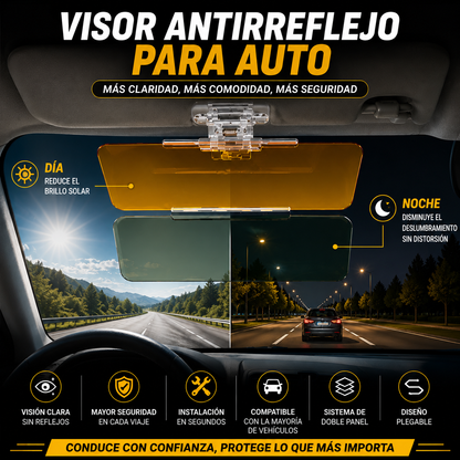 Visor Antirreflejo para Auto™ | Visor antirreflejo de día y noche.