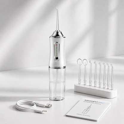 AquaDent Pro™ | Irrigador Bucal Portátil de Limpieza Profunda