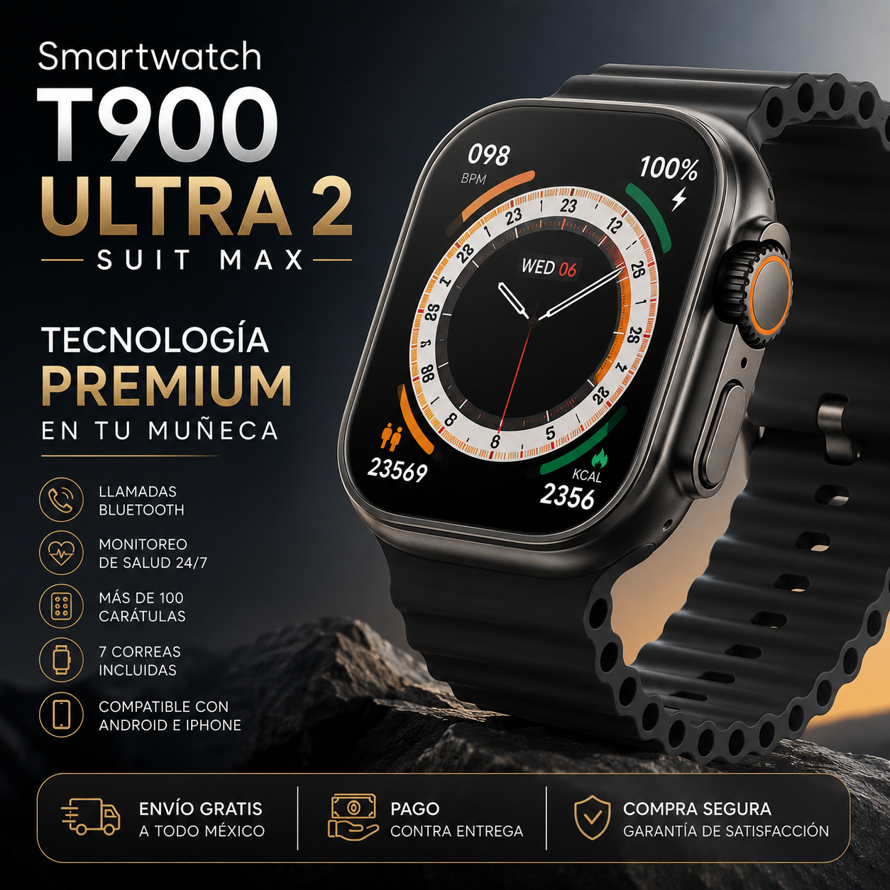 Smartwatch T900 Ultra 2 Suit Max | Tecnología Premium en Tu Muñeca